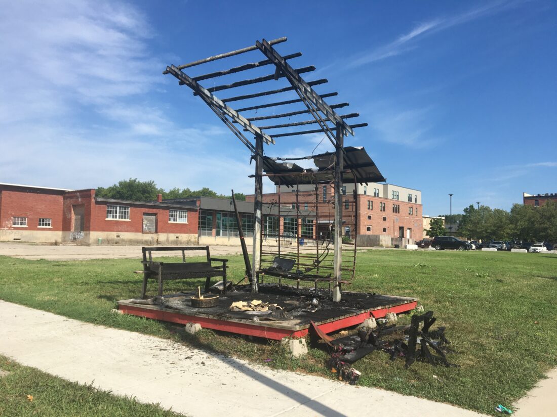 Beloved ‘Wishing Bench’ in East Lawrence destroyed by fire; neighbors